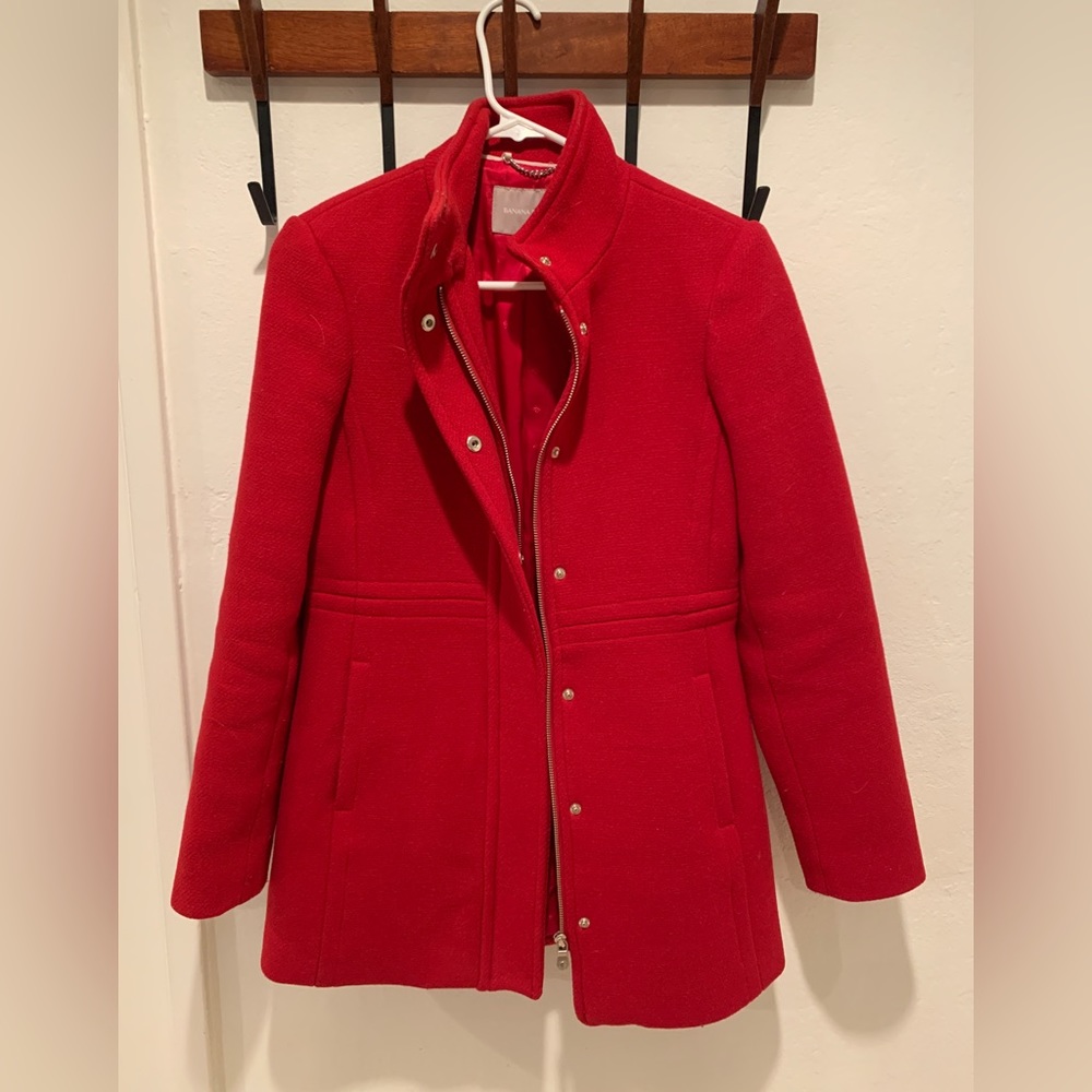 Red Fitted Winter Jacket - image 1